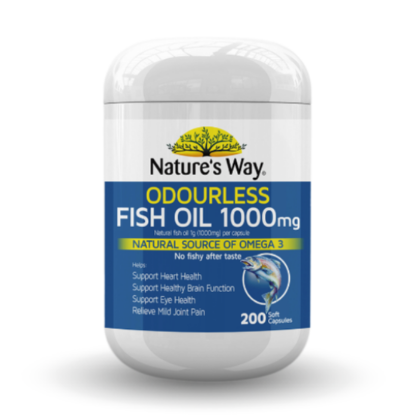 Picture of NATURES WAY ODOURLESS FISH OIL 1000MG 200S SOFT CAPSULES