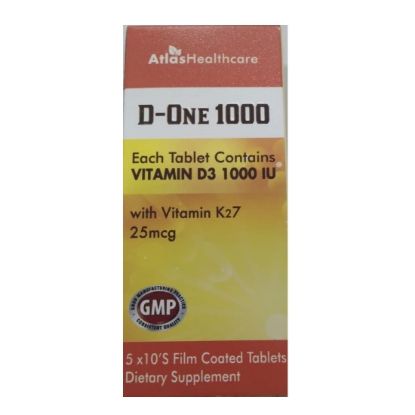 Picture of D-ONE 1000 50S TABLETS (VITAMIN D3 1000IU)