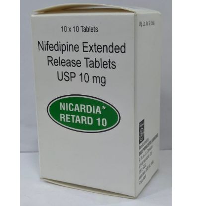 Picture of NICARDIA RETARD 10MG TAB (100)