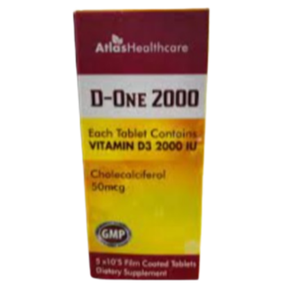 Picture of D-ONE 2000 50S TABLETS (VITAMIN D3 2000IU)