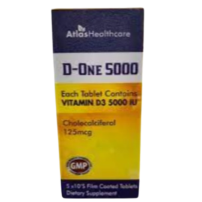 Picture of D-ONE 5000 50S TABLETS (VITAMIN D3 5000IU)